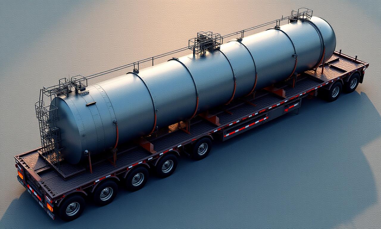 Multi-axle trailer distributing weight of a large vessel