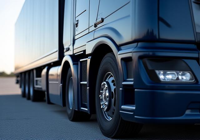 Fuel efficient Pinada truck with aerodynamic side skirts