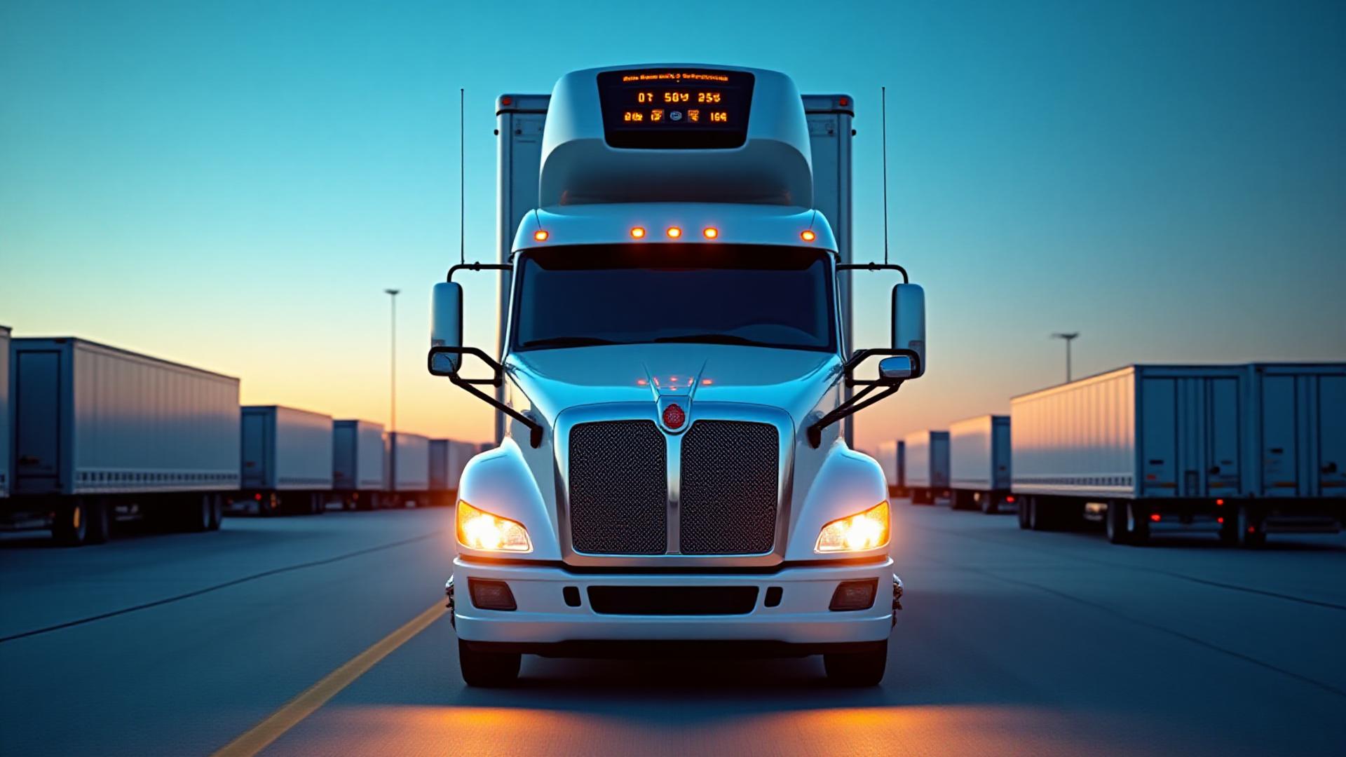 Close-up of a state-of-the-art Carrier reefer unit on a Pinada Trucking trailer